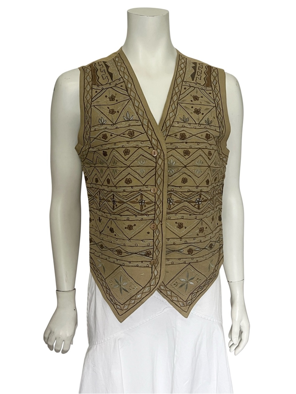 VINTAGE 90s 'Nygard Collection' Embroidered Artisan Vest Size Medium